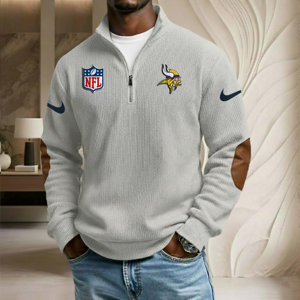 NFL x MIN Sport Team Stand Collar Half-zip Sweatshirt HLP HLPHUONG