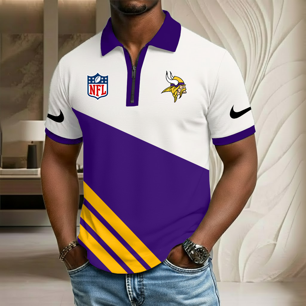 NFL x MIN Sport Zip Polo Golf Shirt HLP HLPHUONG