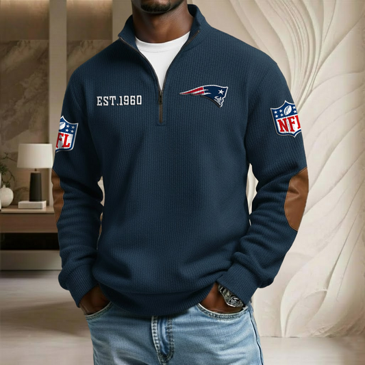 NFL x NE EST Stand Collar Half-zip Sweatshirt HLP HLPHUONG