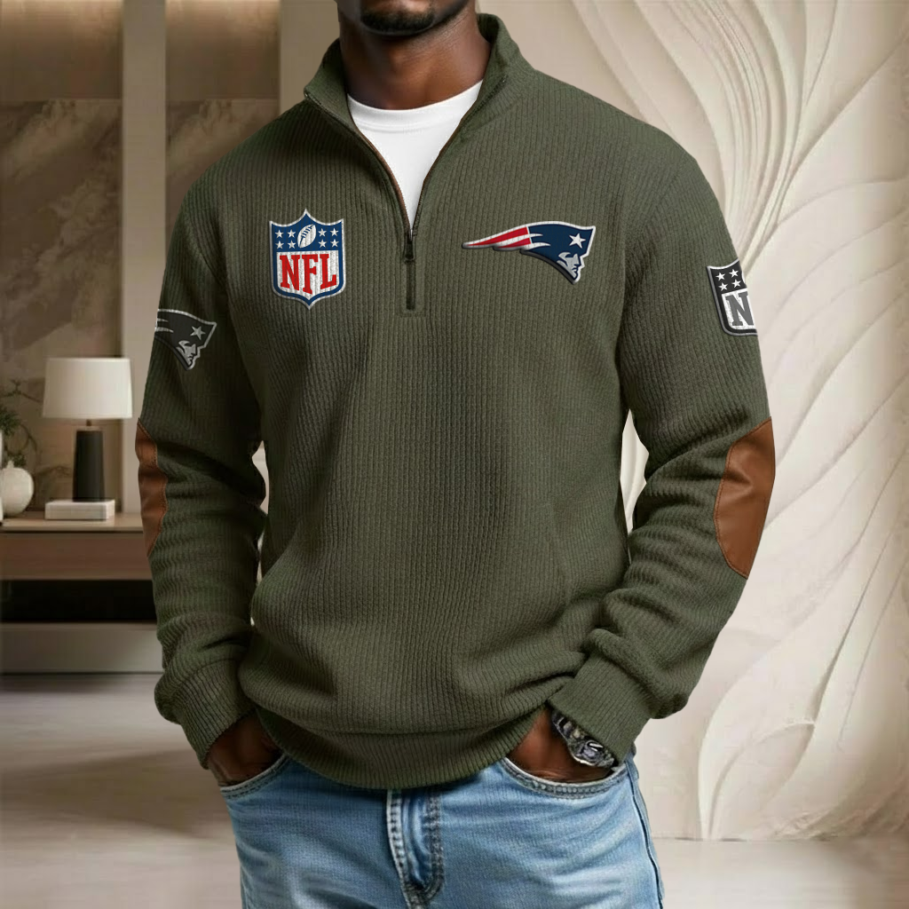 NFL x NE Stand Collar Half-zip Sweatshirt HLP HLPHUONG