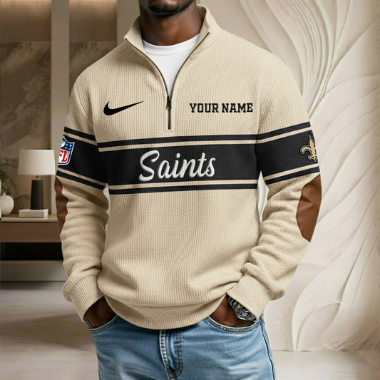 NFL x NO Custom Name Stand Collar Half-zip Sweatshirt HLP HLPHUONG