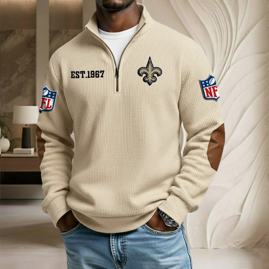 NFL x NO EST Stand Collar Half-zip Sweatshirt HLP HLPHUONG