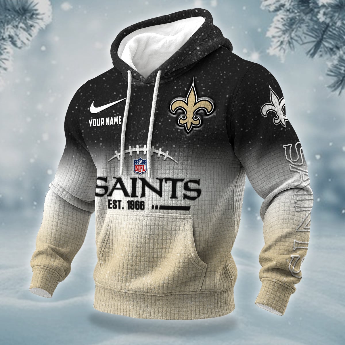 NFL x NO Personalized Name Waffle Hoodie HLP HLPHUONG