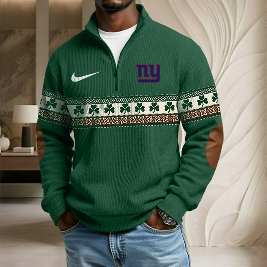 NFL x NYG Lucky St Patrick Day Stand Collar Half-zip Sweatshirt HLP HLPHUONG