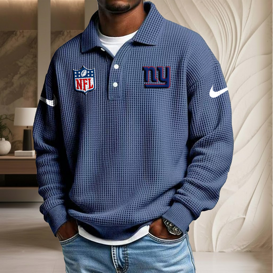 NFL x NYG Waffle Three Button Lapel Polo HLP HLPHUONG