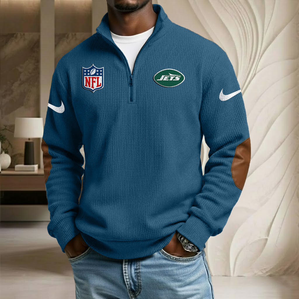 NFL x NYJ Sport Team Stand Collar Half-zip Sweatshirt HLP HLPHUONG