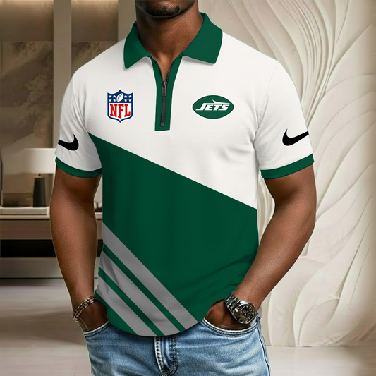 NFL x NYJ Sport Zip Polo Golf Shirt HLP HLPHUONG