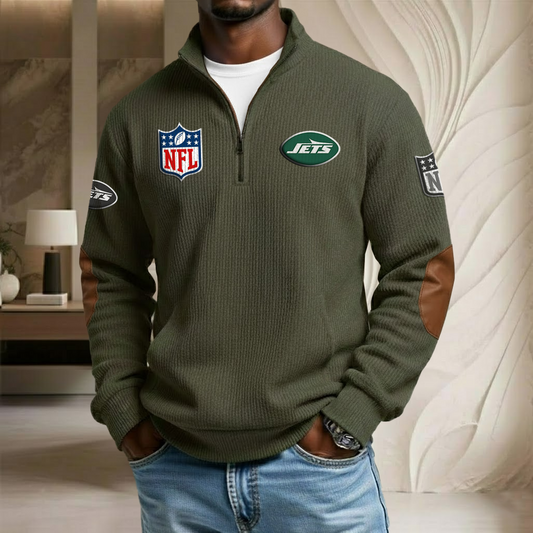 NFL x NYJ Stand Collar Half-zip Sweatshirt HLP HLPHUONG