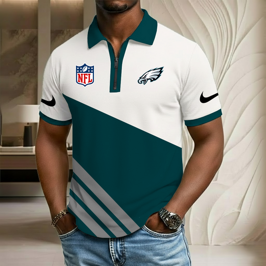 NFL x PHI Sport Zip Polo Golf Shirt HLP HLPHUONG