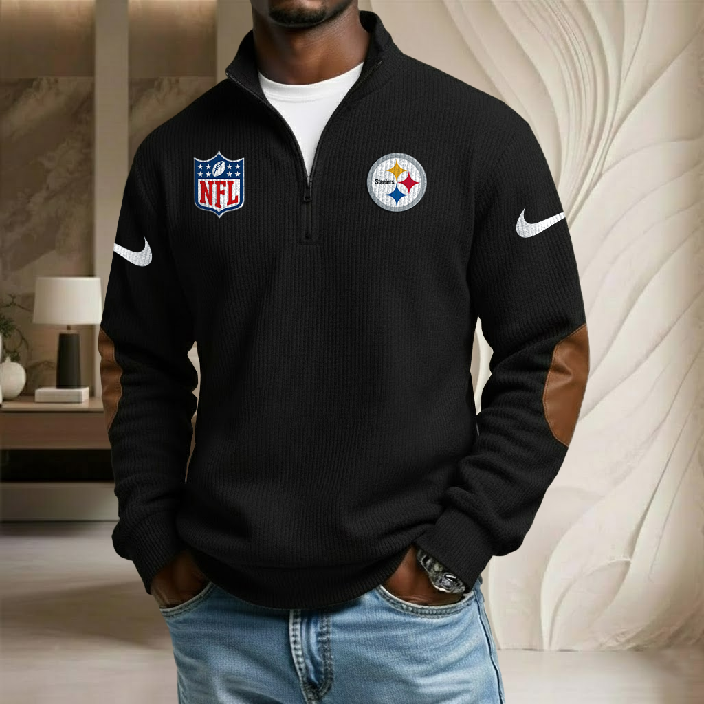 NFL x PIT Sport Team Stand Collar Half-zip Sweatshirt HLP HLPHUONG