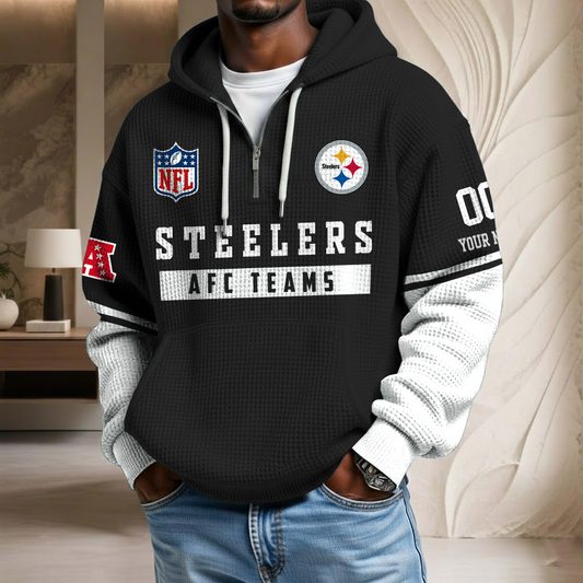 NFL x PIT Team Custom Waffle Half Zip Hoodie HLP HLPHUONG