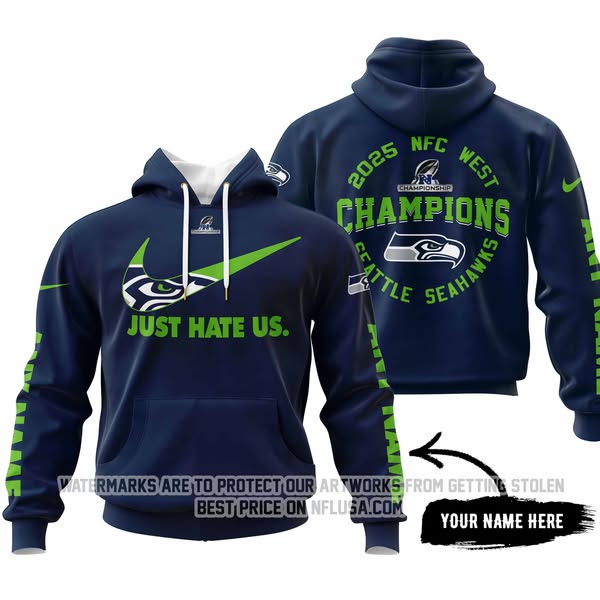 NFL x SEA NFC West Champion Custom Name Hoodie HLP HLPHUONG