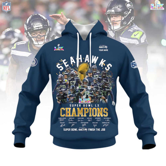 NFL x SEA SB Champion Custom Name Hoodie HLP HLPHUONG