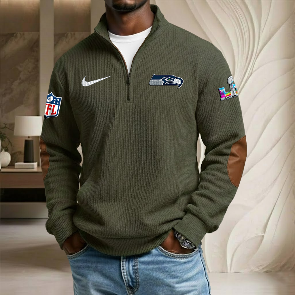 NFL x SEA SB V3 Stand Collar Half-zip Sweatshirt HLP HLPHUONG