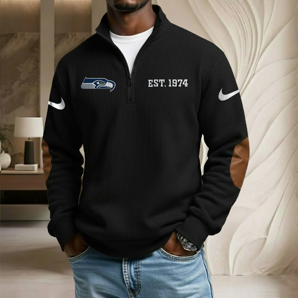 NFL x SEA SB V6 EST Stand Collar Half-zip Sweatshirt HLP HLPHUONG