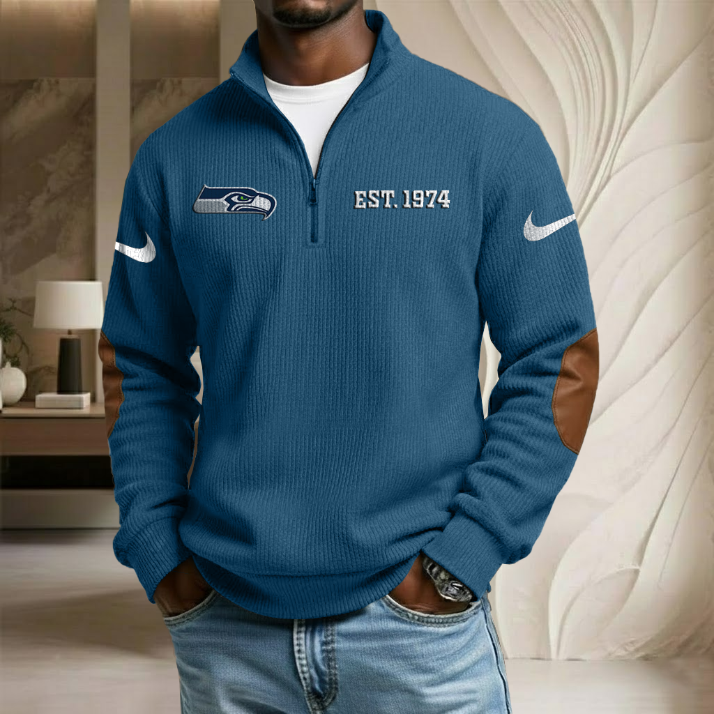 NFL x SEA SB V6 EST Stand Collar Half-zip Sweatshirt HLP HLPHUONG