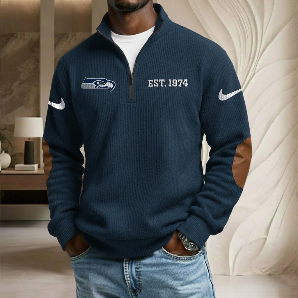 NFL x SEA SB V6 EST Stand Collar Half-zip Sweatshirt HLP HLPHUONG