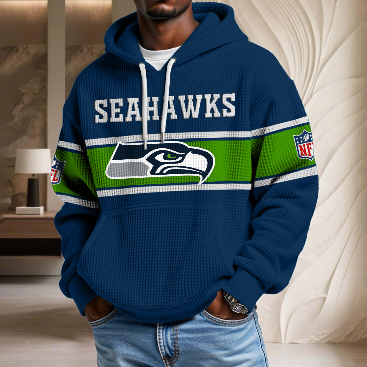 NFL x SEA Waffle Hoodie HLP HLPHUONG