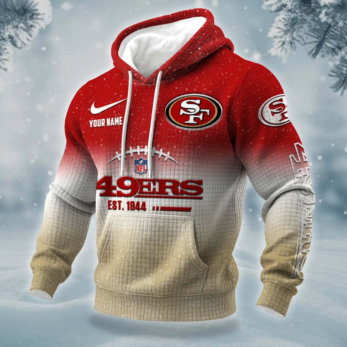 NFL x SF Personalized Name Waffle Hoodie HLP HLPHUONG