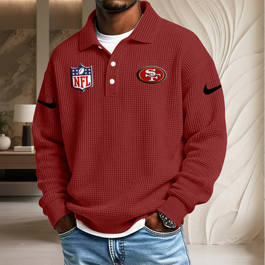 NFL x SF Waffle Three Button Lapel Polo HLP HLPHUONG