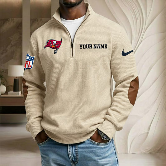 NFL x TB Custom Name Stand Collar Half-zip Sweatshirt HLP HLPHUONG