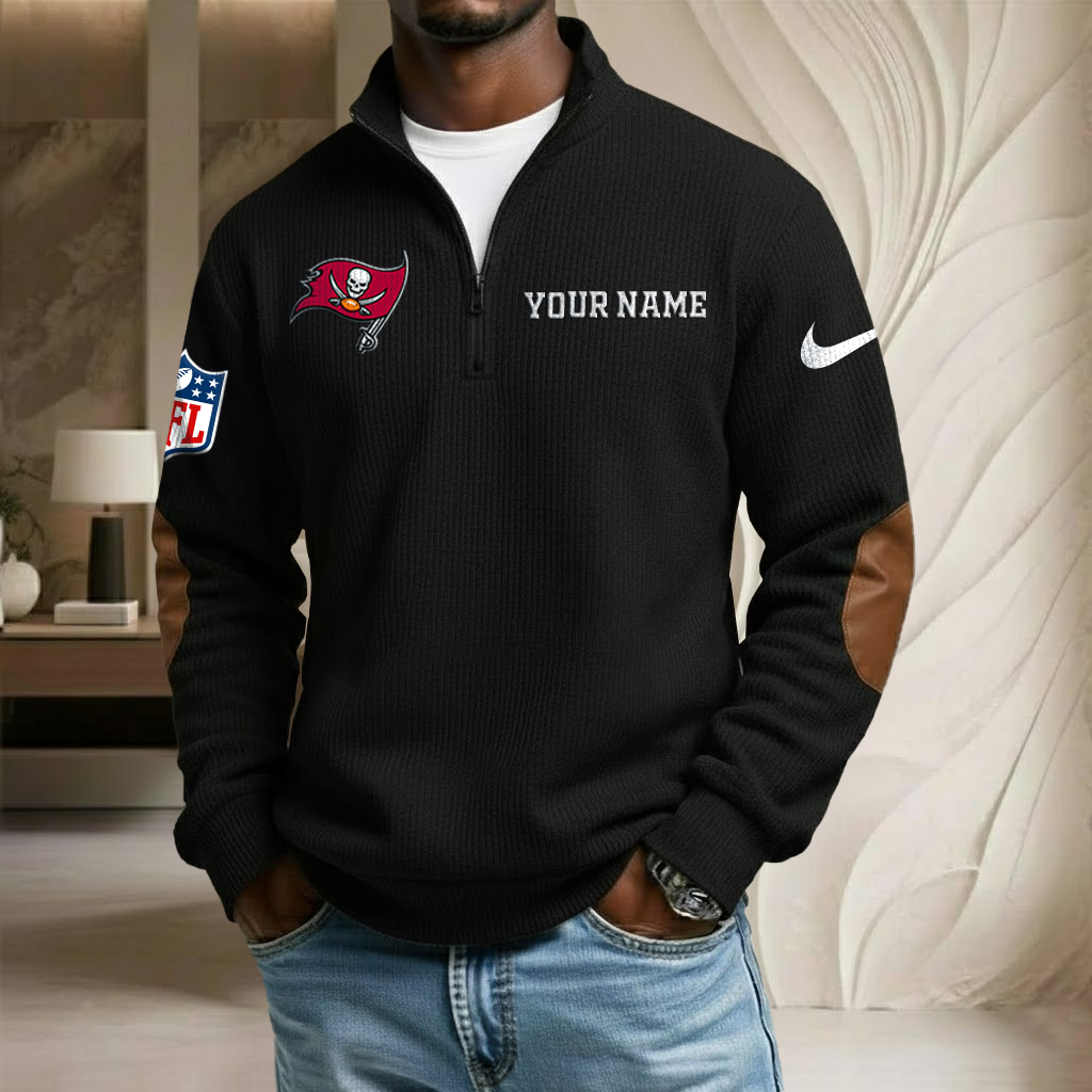 NFL x TB Custom Name Stand Collar Half-zip Sweatshirt HLP HLPHUONG