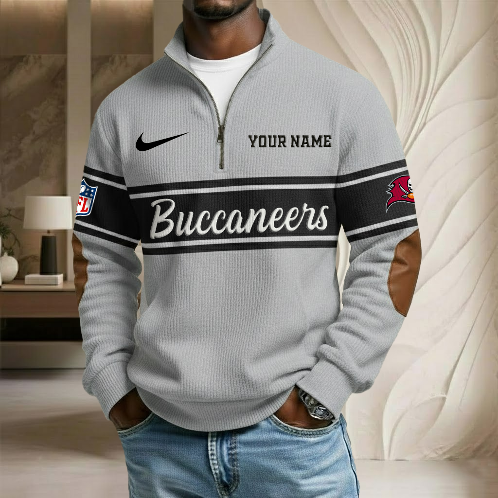 NFL x TB Custom Name Stand Collar Half-zip Sweatshirt HLP HLPHUONG