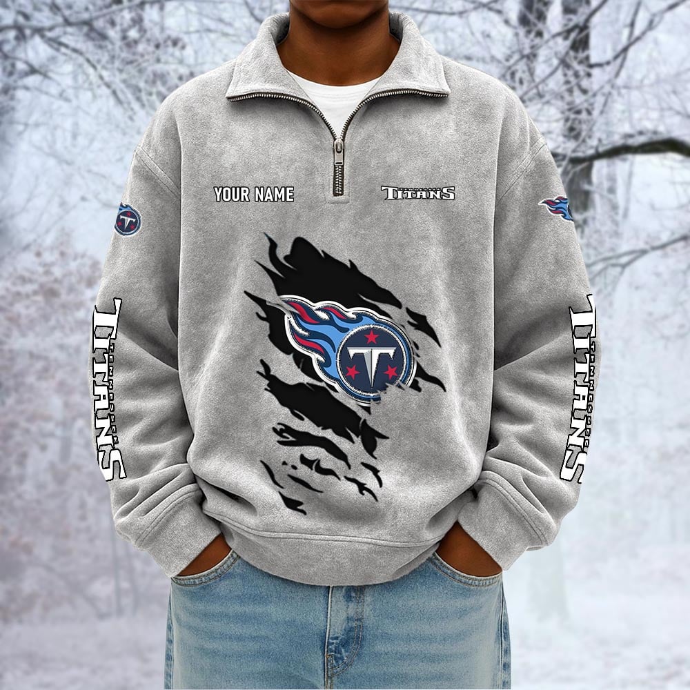 NFL x TEN Custom Name Half-zip Collar Suede Sweatshirt HLP HLPHUONG