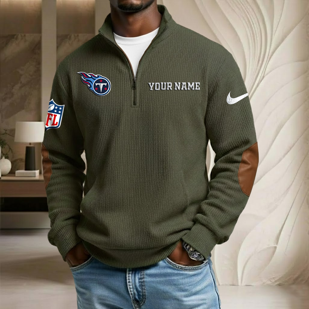 NFL x TEN Custom Name Stand Collar Half-zip Sweatshirt HLP HLPHUONG