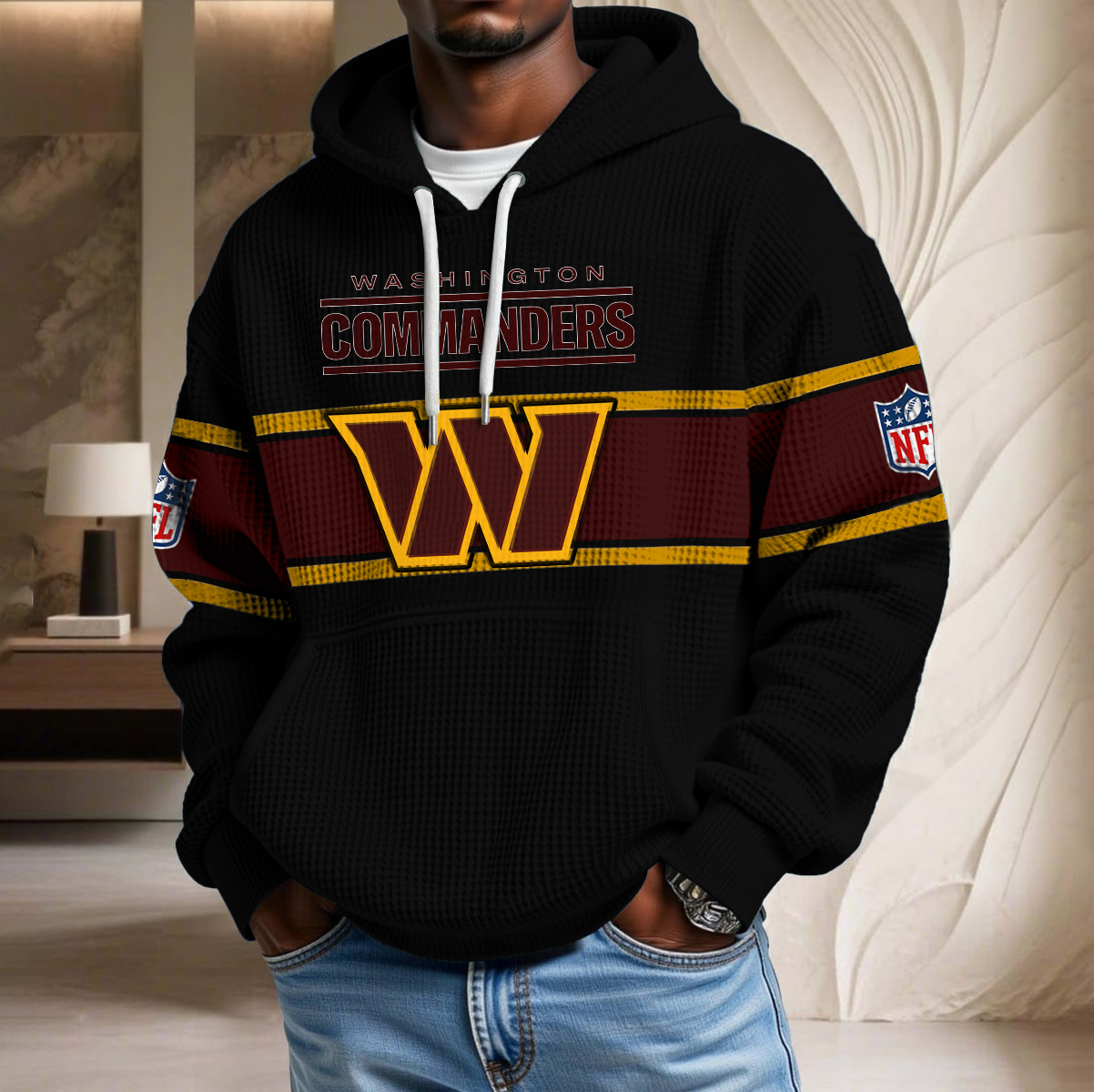 NFL x WAS Black Version Waffle Hoodie HLP HLPHUONG