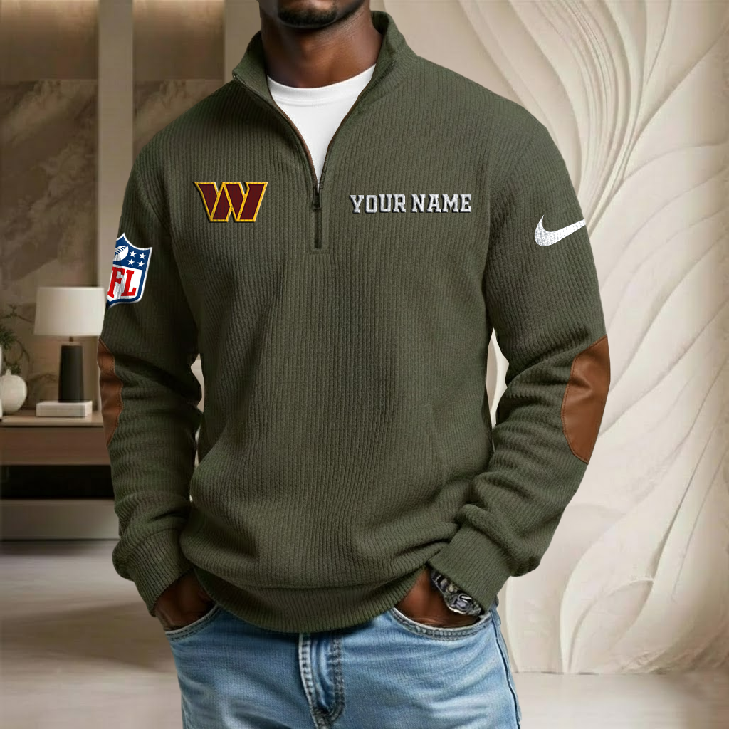 NFL x WAS Custom Name Stand Collar Half-zip Sweatshirt HLP HLPHUONG