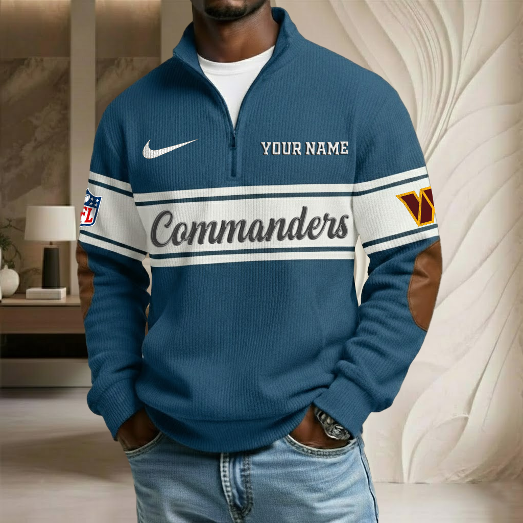 NFL x WAS Custom Name Stand Collar Half-zip Sweatshirt HLP HLPHUONG