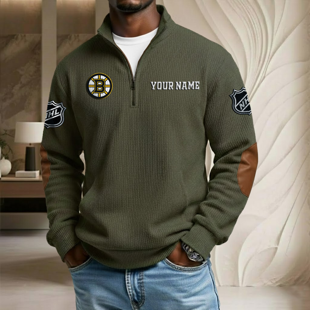 NHL x BB Custom Name Stand Collar Half-zip Sweatshirt HLP HLPHUONG