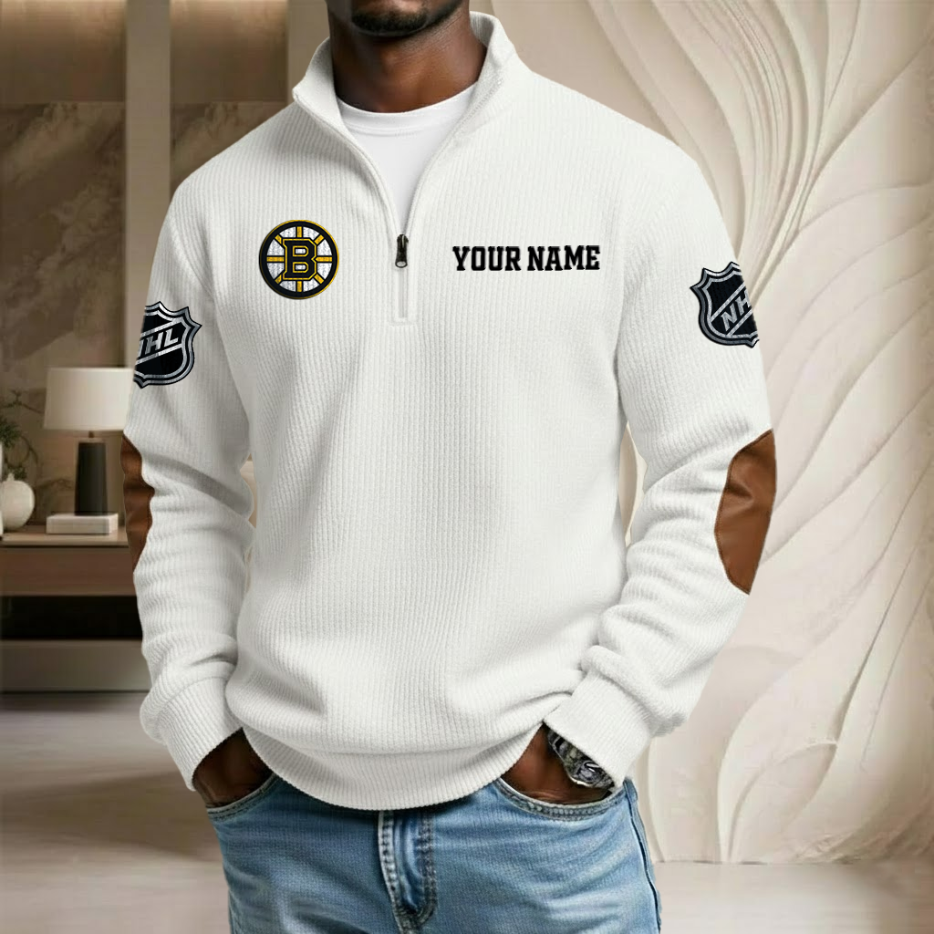 NHL x BB Custom Name Stand Collar Half-zip Sweatshirt HLP HLPHUONG