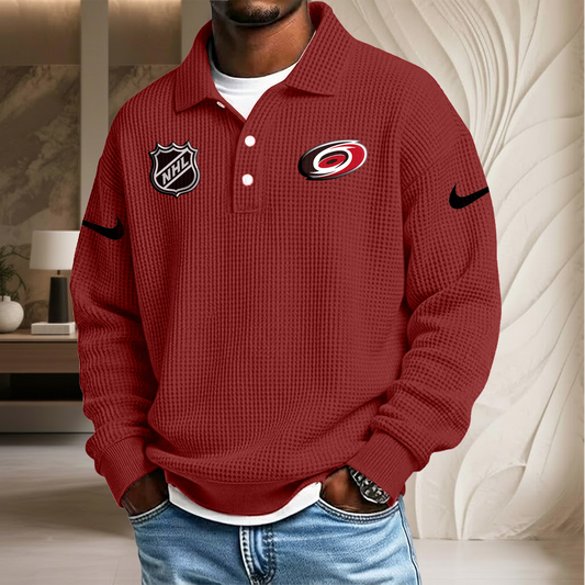 NHL x CAR Waffle Three Button Lapel Polo HLP HLPHUONG