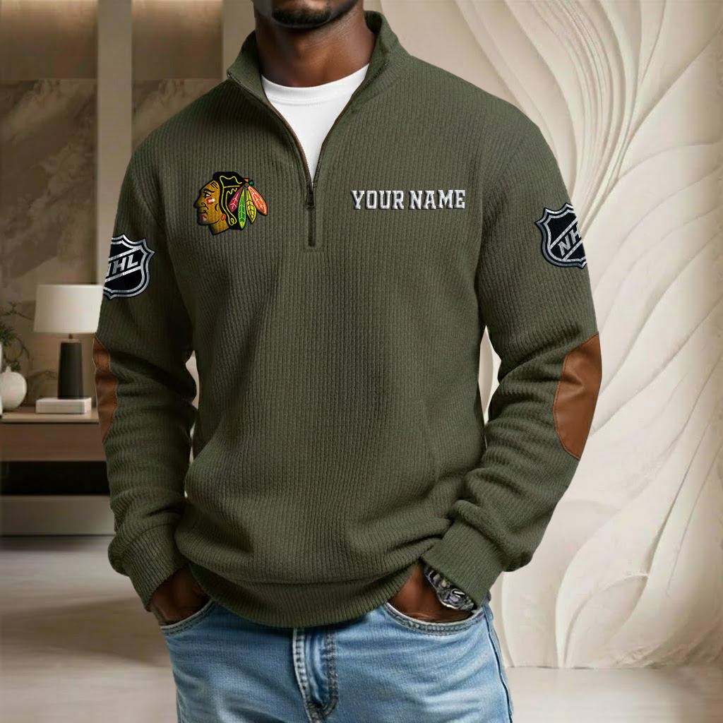 NHL x CB Custom Name Stand Collar Half-zip Sweatshirt HLP HLPHUONG