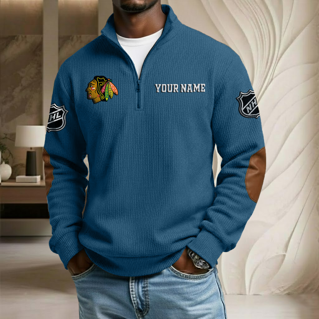 NHL x CB Custom Name Stand Collar Half-zip Sweatshirt HLP HLPHUONG