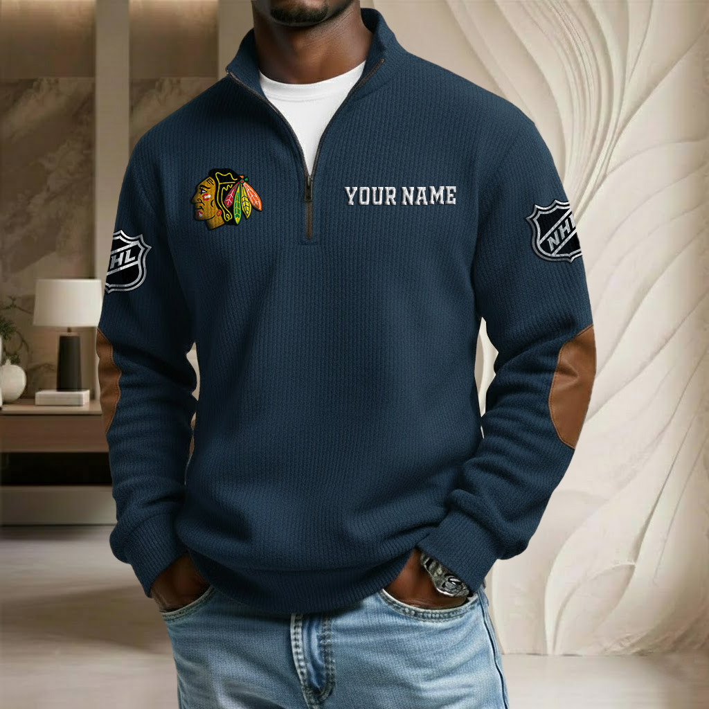 NHL x CB Custom Name Stand Collar Half-zip Sweatshirt HLP HLPHUONG