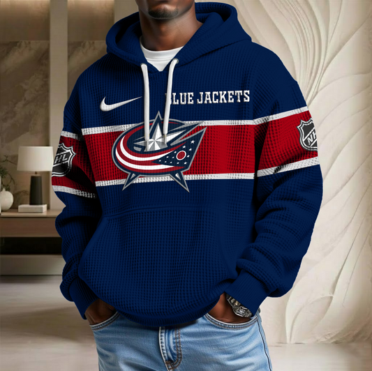 NHL x CBJ Hockey Waffle Hoodie HLP HLPHUONG