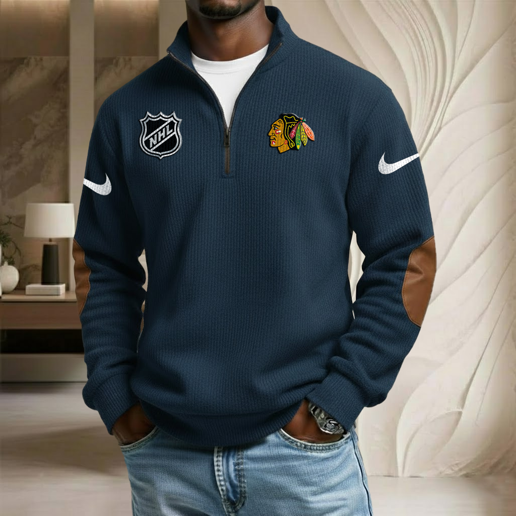 NHL x CHI Sport Team Stand Collar Half-zip Sweatshirt HLP HLPHUONG