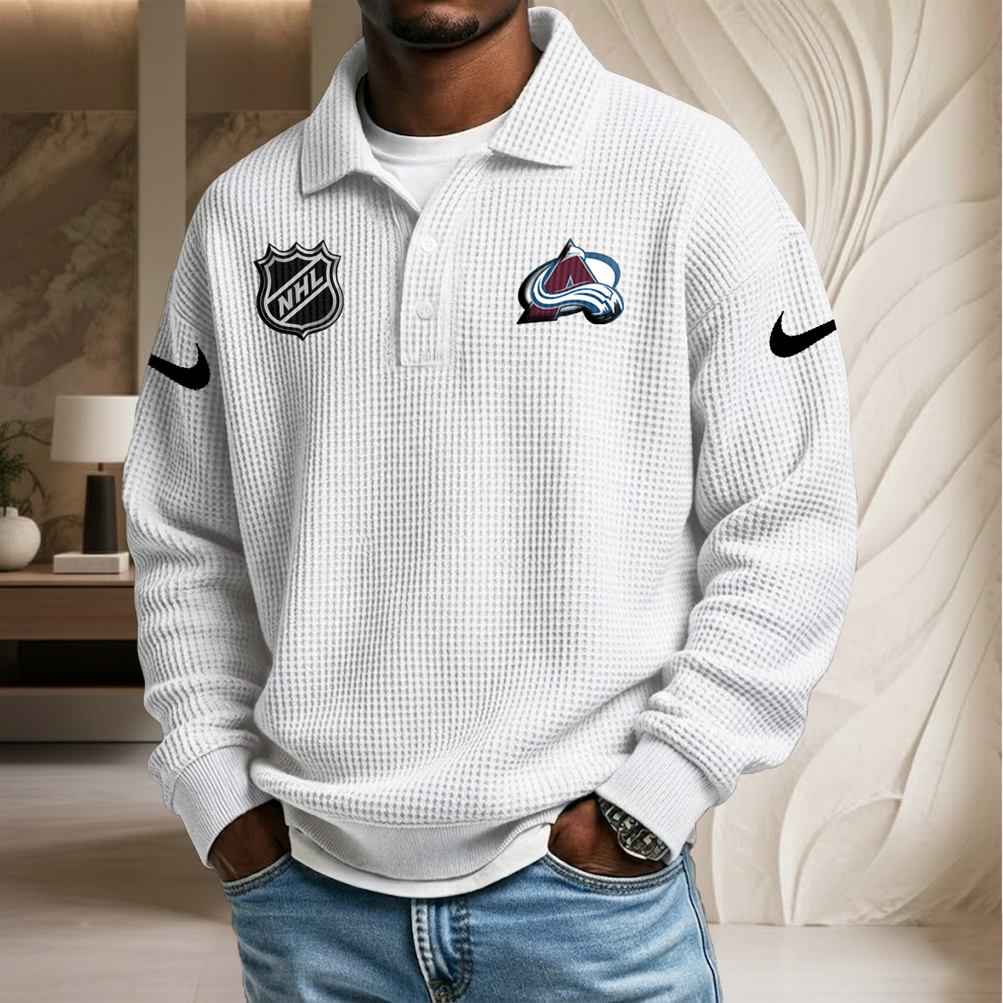 NHL x COL Waffle Three Button Lapel Polo HLP HLPHUONG