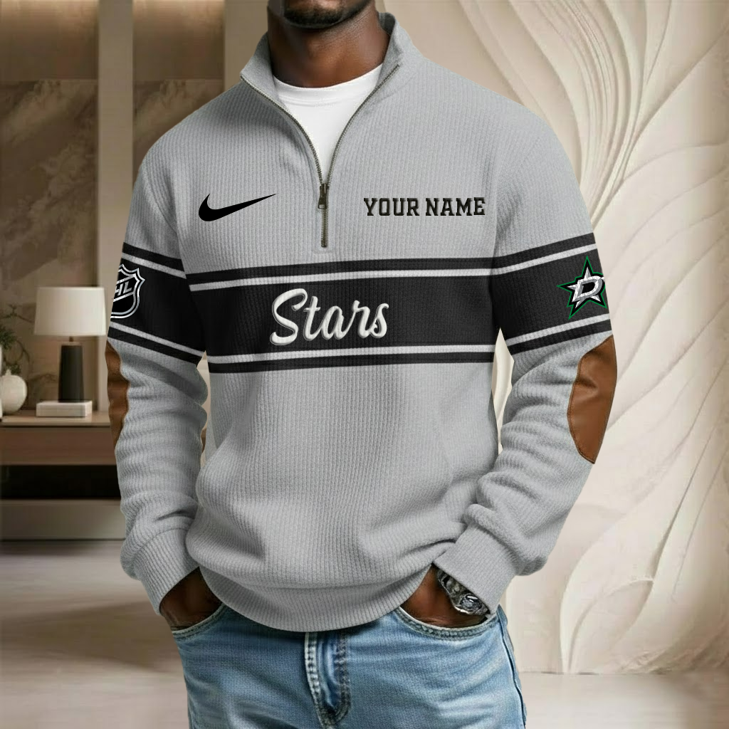 NHL x DAL Custom Name Stand Collar Half-zip Sweatshirt HLP HLPHUONG
