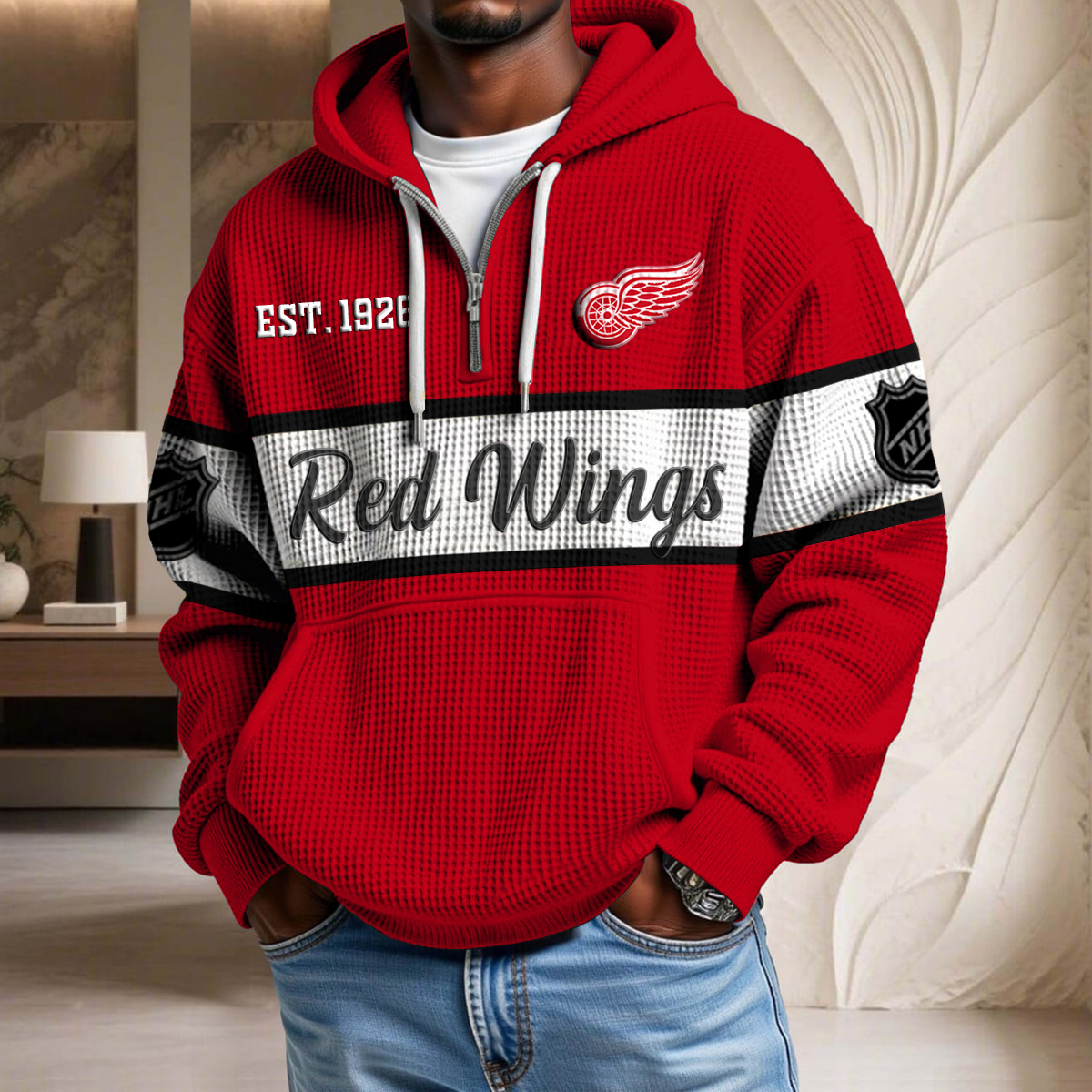 NHL x DRW EST Waffle Half Zip Hoodie HLP HLPHUONG