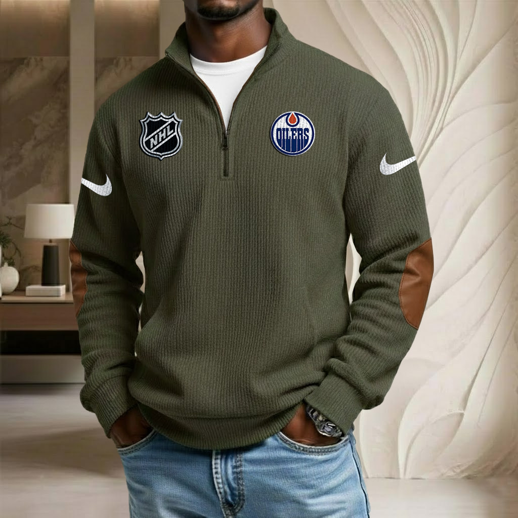 NHL x EDM Sport Team Stand Collar Half-zip Sweatshirt HLP HLPHUONG