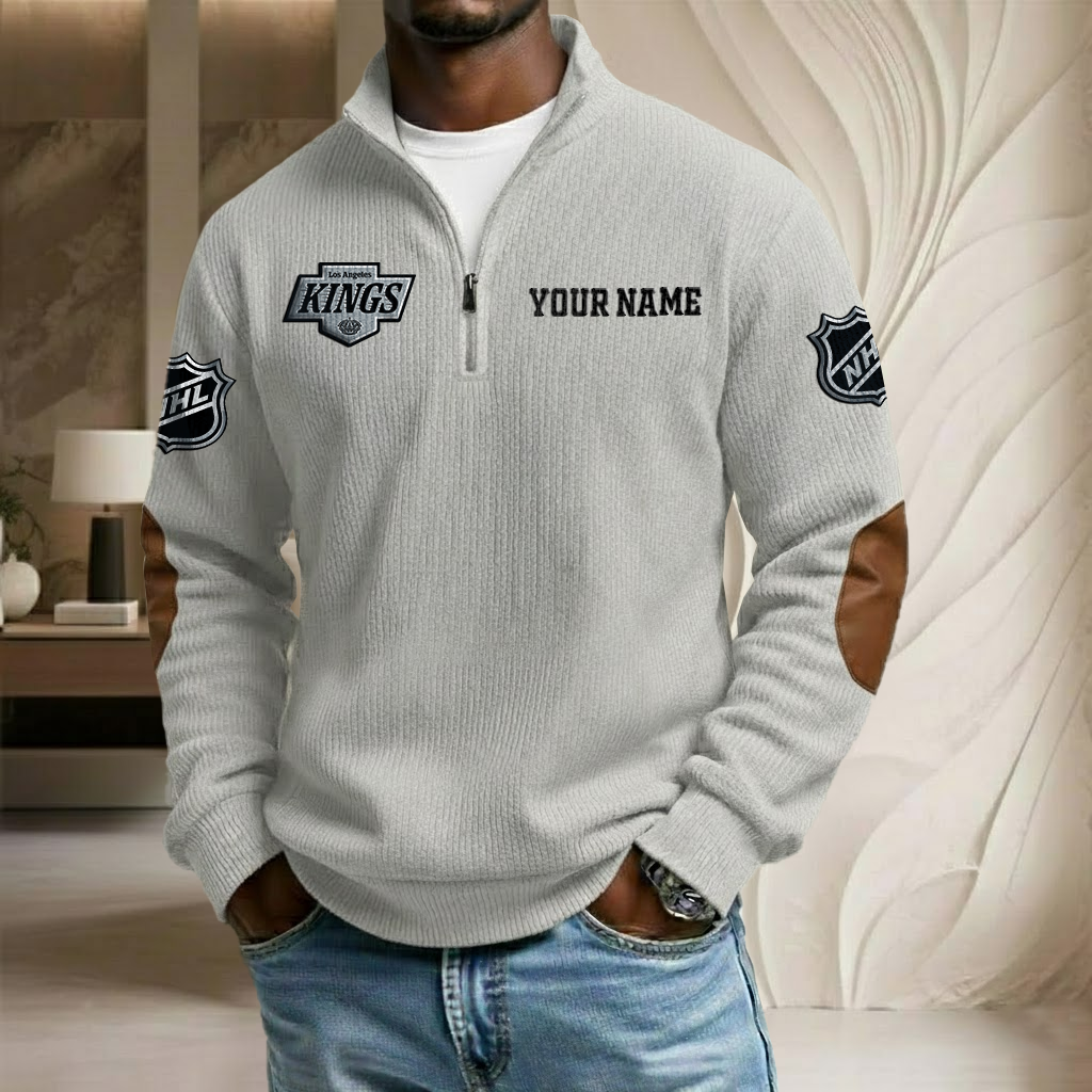 NHL x LAK Custom Name Stand Collar Half-zip Sweatshirt HLP HLPHUONG