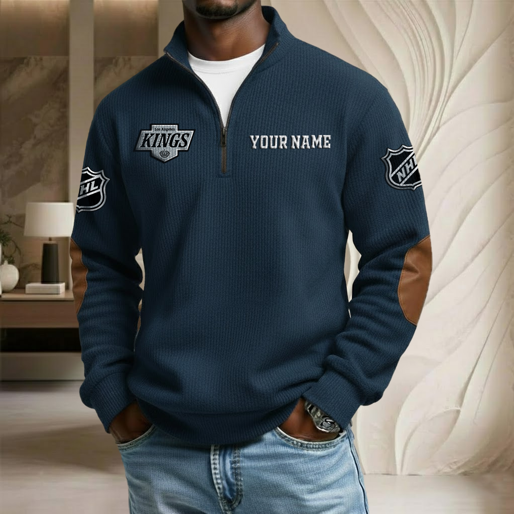 NHL x LAK Custom Name Stand Collar Half-zip Sweatshirt HLP HLPHUONG