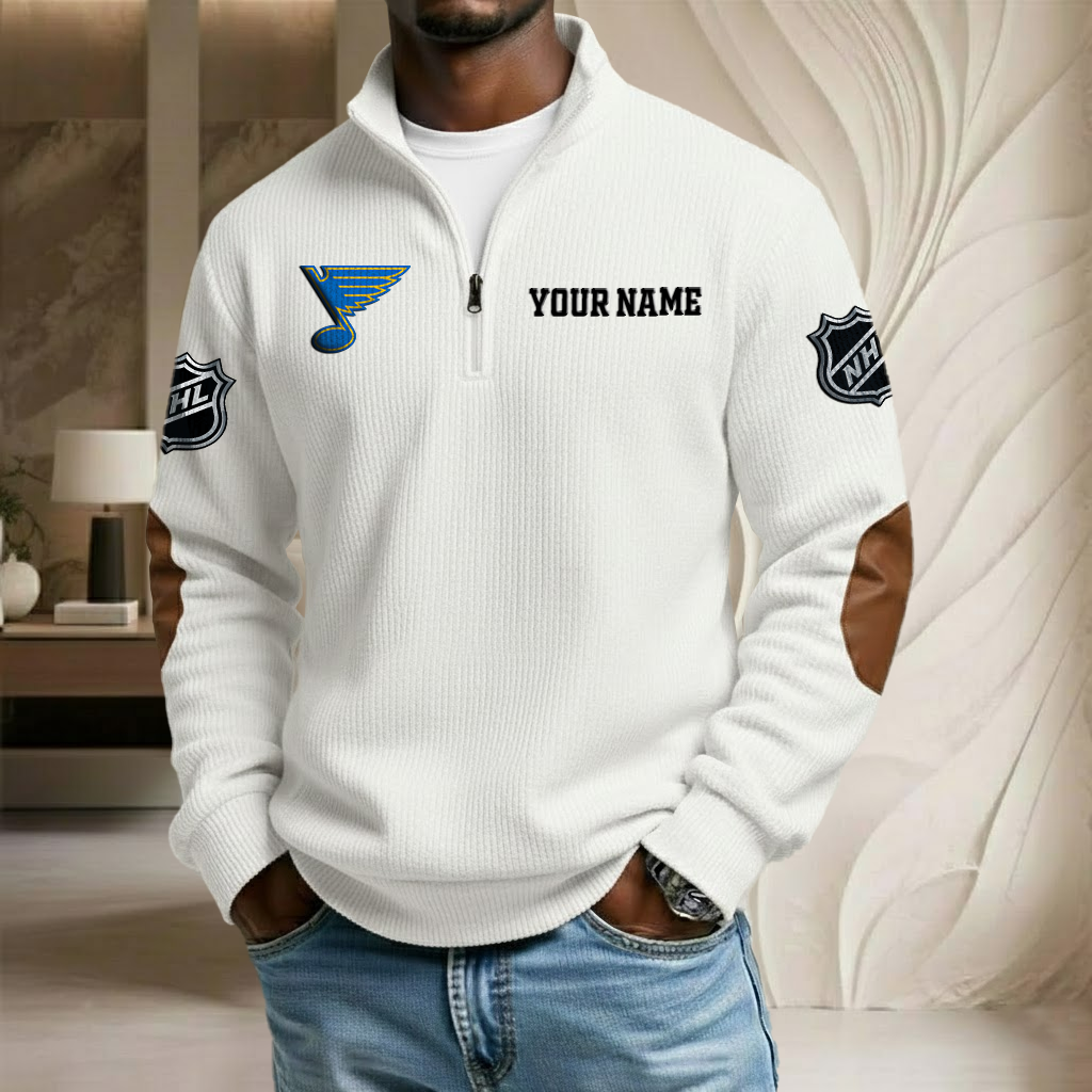 NHL x LB Custom Name Stand Collar Half-zip Sweatshirt HLP HLPHUONG