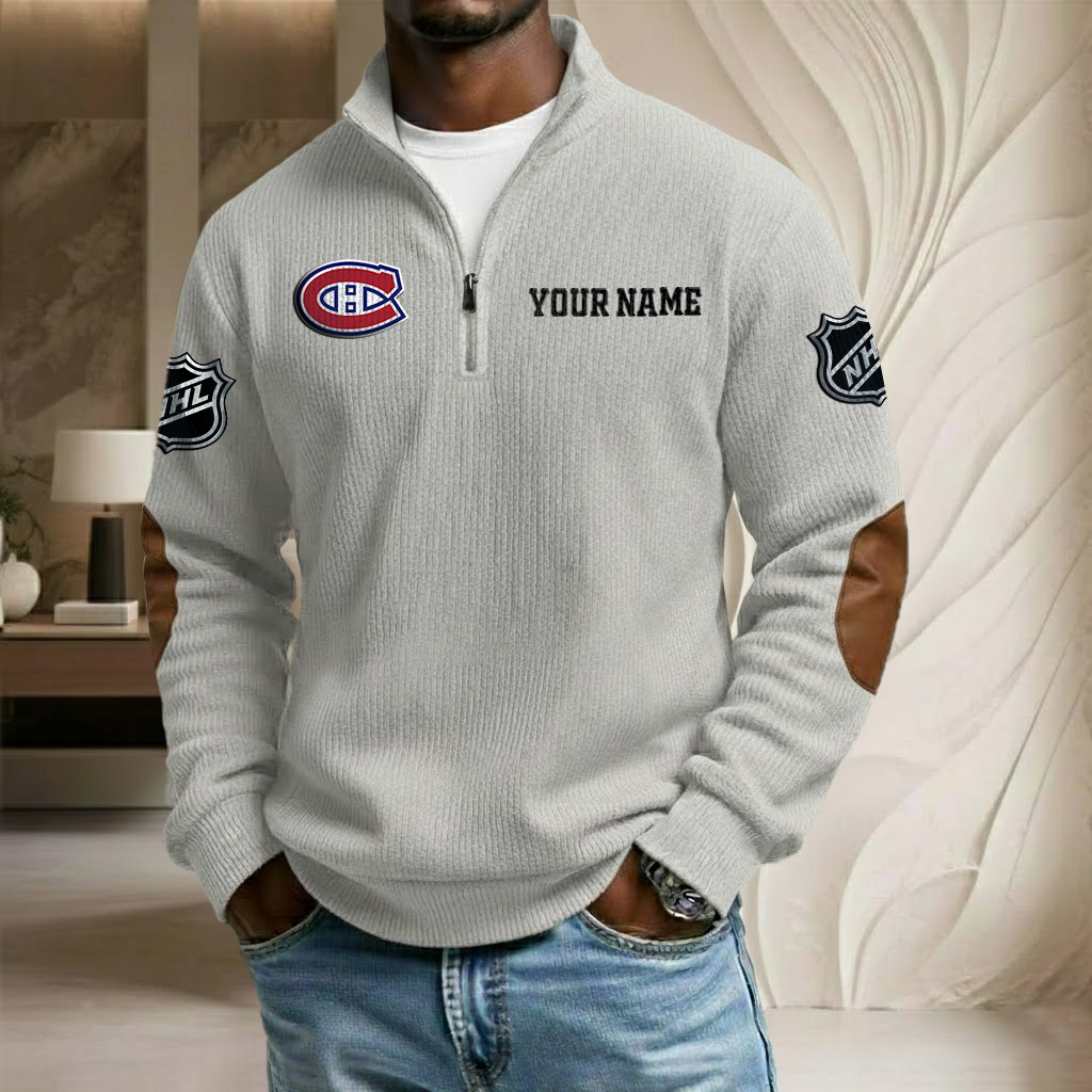 NHL x MC Custom Name Stand Collar Half-zip Sweatshirt HLP HLPHUONG