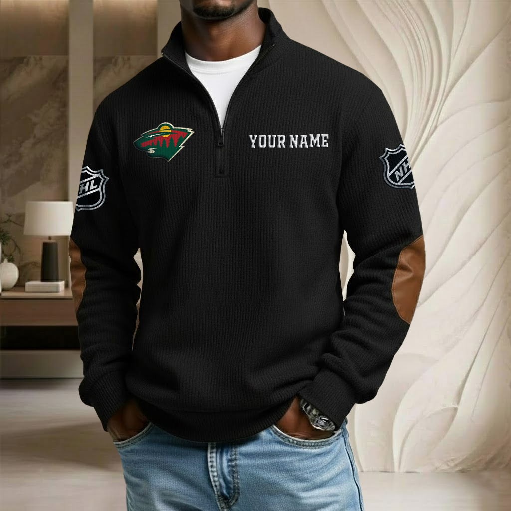 NHL x MW Custom Name Stand Collar Half-zip Sweatshirt HLP HLPHUONG