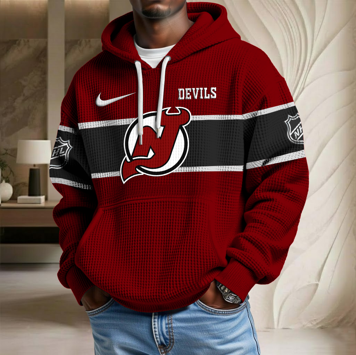 NHL x NJ Hockey Waffle Hoodie HLP HLPHUONG